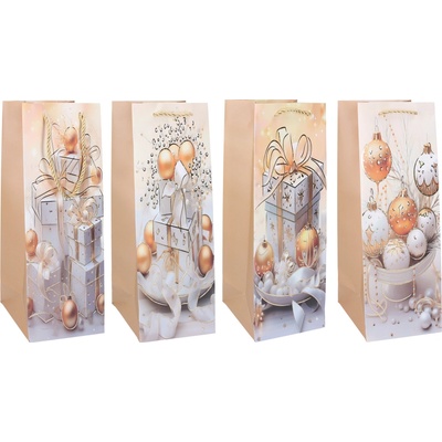 Wiky Dárková taška na láhev M 12x35x9 cm VÁNOCE