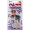 Granule pre mačky INABA Cat Churu Pyré kura s krevetami 4 x 14 g
