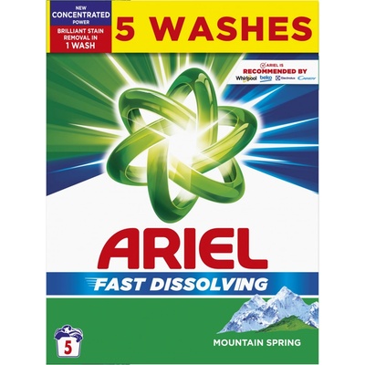 Ariel prášok Mountain Spring pre čistú a voňavú bielizeň bez škvŕn 5 PD 275 g