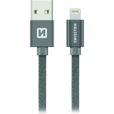 Swissten 71523202 Datový Textile Usb / Lightning, 1,2m, šedý
