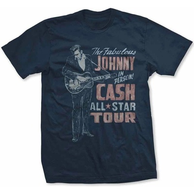 Johnny Cash tričko All Star Tour modré
