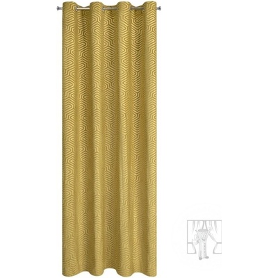Záves PIERRE CARDIN INGA na krúžkoch zlatý 140x250cm