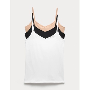 Marks & Spencer Потник с презрамки с висок дял памук, 3 бр. Marks & Spencer бежов Marks & Spencer | Bezhov | ЖЕНИ | 6