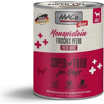 MAC's Dog Sensitive Adult Horse - Пълноценна консервирана храна за израснали кучета с чувствителен стомах, без зърно, с конско месо 800 гр