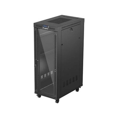 Lanberg Комуникационен шкаф, Lanberg rack cabinet 19" free-standing 32U/600X1000 (FLAT PACK) with glass door LCD black (FF01-6032-12BL)