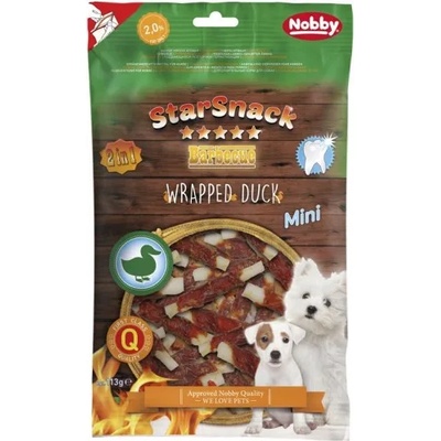 NOBBY Лакомство StarSnack 2 в 1 Barbecue Wrapped Duck MINI - 65% патица и 32, 5% сурова кожа, 113 гр - NOBBY Германия - 50453