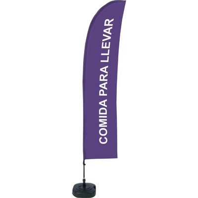 Jansen Display Beach Flag Budget Wind Complete Set Take Away Purple Spanish, 1010 x 4305 mm