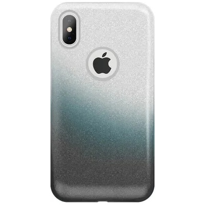 Samsung Силиконов калъф кейс за Samsung A40 с брокат сиво/черно