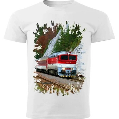 dětské tričko s lokomotivou 757 004-7 bílé
