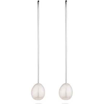 Swan Сребърни обици със сладководни бели перли IE0301W Swan