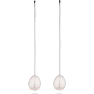 Swan Сребърни обици със сладководни бели перли IE0301W Swan
