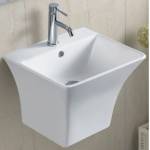 Inter Ceramic Мивка за баня Смарт 48, 5х43 см, с полуконзола за стена, бяла (4837 cb)