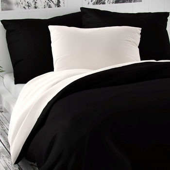 Kvalitex satén obliečky Luxury Collection čiernaxbiela 200x240 2x70x90
