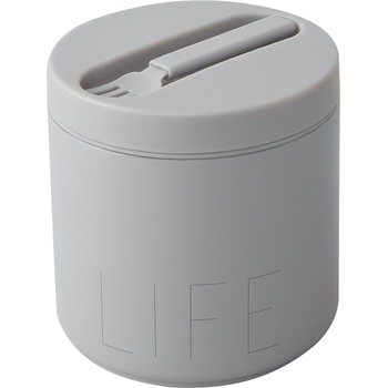 Design Letters Термокутия за обяд To Go Life с вилица голяма сива 2 части (30101029CLGRLIFE)