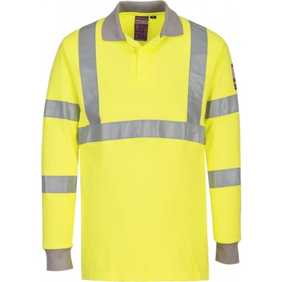 Portwest HI-VIS MODAFLAME FR77 Nehorľavá reflexná polokošeľa antistatická HV žltá/sivá L