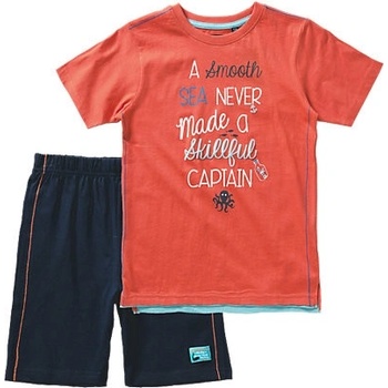 Blue Seven dětská souprava oranžové tričko a kraťasy Vintage Sea