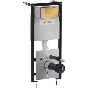 Omnires Комплект казанче за WC с рамка Omnires StrongFrame и бутон Minimal, гланцирано злато (STFWC1M-RGL)