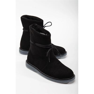 Moda Trend Дамски велурени обувки с подплата - Черни #364666 (364666_Черно)