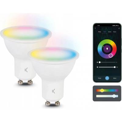 Ksix 2ks chytrých žárovek SmartLED, 55W, 400lm, GU10, RGB + CCT