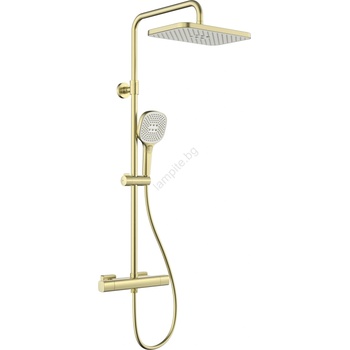 Armatura 5756-910-31 - Душ комплект с термостатен смесител MALAGA, четкано златно покритие (KF0273)