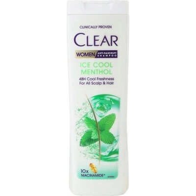 Clear Ice Cool Menthol šampón pre ženy proti lupinám 360 ml