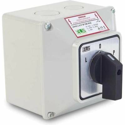 ELS Elektrotechnika Vačkový spínač L-0-P 63A 3P v krytí IP65 / LW63 L-0-P 3P OB