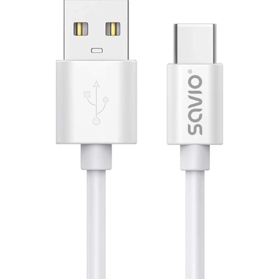 Savio CL-168 USB 2.0, USB A - USB C, 3m, bílý