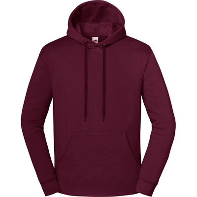 Fruit of the Loom mikina Iconic Premium Hooded Sweat s kapucí burgundy