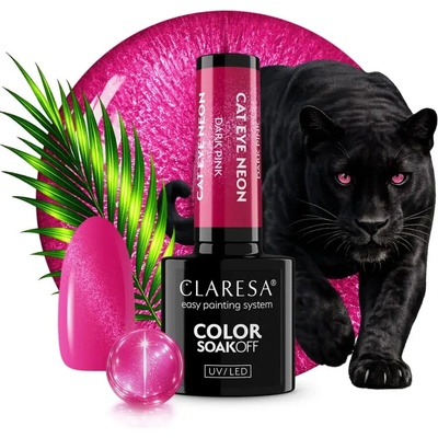 CLARESA Gél lak CAT EYE NEON Dark Pink 5 g