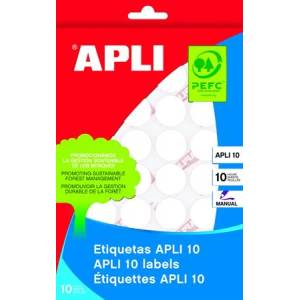 APLI Етикет, кръг с диаметър 13 мм, за попълване на ръка, apli, 770 етикета/опаковка (01626)