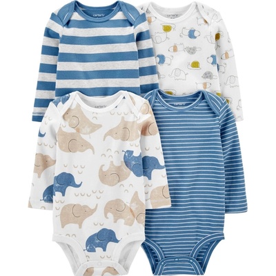 CARTERS CARTER'S Body dl. rukáv Brown Navy chlapec 4ks