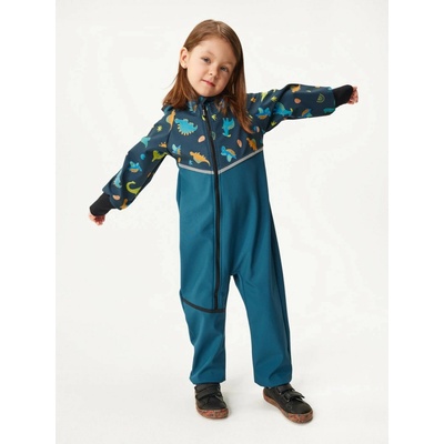 Unuo Batolecí softshellová kombinéza s fleecem Mini Kobaltová Dinosauři – Zboží Dáma