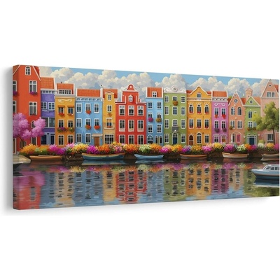 Obraz pestrobarevná architektura města - 120x60