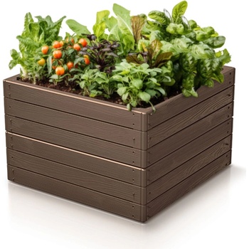 Prosperplast Vyvýšený záhon BASE WOODY, 75,6cm, hnědý IBWS-7587U