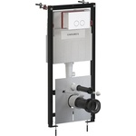 Omnires Комплект казанче за вграждане с рамка Omnires StrongFrame с ECO промиване и бутон Minimal, матово бял (STFWCECO1M-RWM)