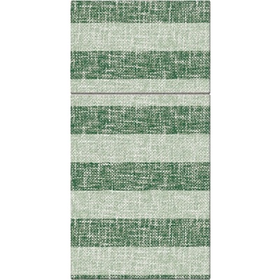 PAW Airlaid Kapsy na příbory Linen Stripes green 25 ks 40x40cm