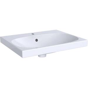Geberit Acanto - Умивалник 60x48 см, отвор за смесител, с преливник, с KeraTect, бял 500.620. 01.8 (500.620.01.8)