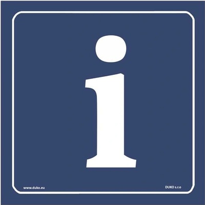 DUKO INFORMACE symbol modrý Formát: 150 x 150 mm