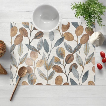 Biante prestieranie Porto PRT-009 Modro-hnedé listy na režnom 30x40cm