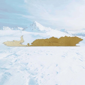 3D Antarktida 2vrstvý dřevěný panel L - 150 cm Angličtina