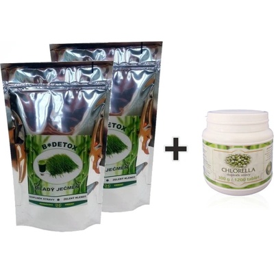 Bio-Detox Mladý ječmen 500 g 2x + Chlorella 300 g
