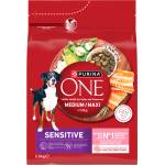 ONE Sensitive Medium/Maxi Храна за възрастни кучета, богата на сьомга с ориз 2, 5 кг