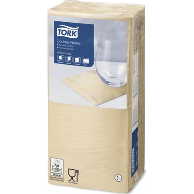 Tork ubrousky papírové 2V koktejlový písková 24x24cm