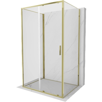 Mexen Exo-3S 3-стенна плъзгаща се душ кабина 140 x 120 см, прозрачна, златна (8151-140-120-50-00-3S)