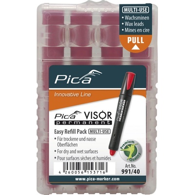 Pica tuhy náhradní pro Pica visor permanent 4 ks v balení červené 991/40