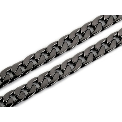 Řetěz plochý šíře 11 mm, metráž, střední, 2 nikl černý