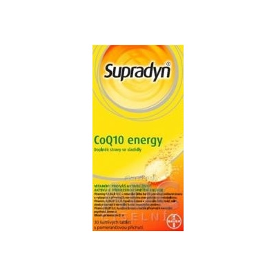 Bayer Supradyn CoQ10 Energy šumivé tabliet s pomarančovou príchuťou 30 ks
