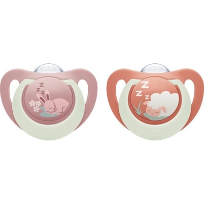 Nuk First Choice Night 0-6m биберон Bunny/Sheep 2 см