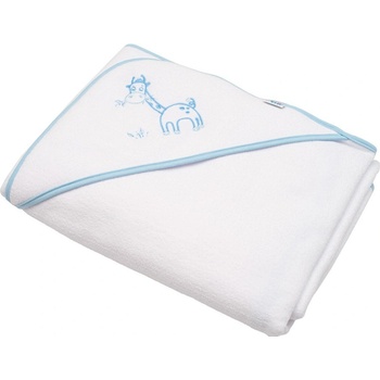 New Baby Detská Froté Osuška S Kapucňou a Výšivkou 100x100 cm biela+ružový lem