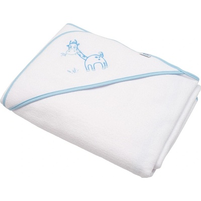 New Baby Detská Froté Osuška S Kapucňou a Výšivkou 100x100 cm biela+ružový lem